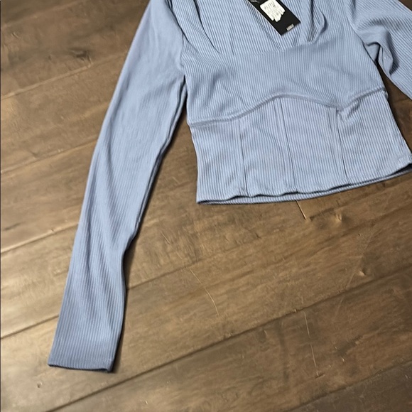Streetwear society Ribbed Light Blue Long Sleeve Blouse, size XL BNWT - Picture 4 of 8